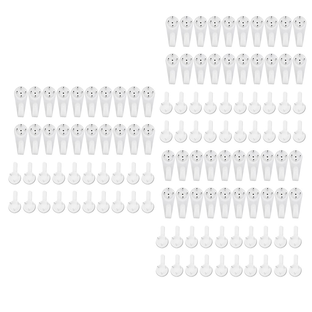 60x Invisible Traceless Wall Mount Photo Picture Frame Nail Hook Hanger 30mm