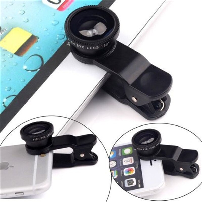 3 In 1 Universal Fish Eye Lens Camera Kits Photography Wide Angle Macro for IPhone Samsung Smartphone Mobile Phone Accessories