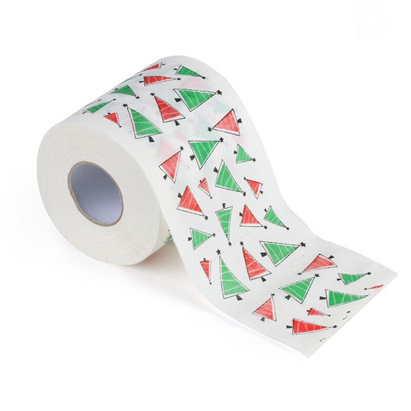 Multipurpose Christmas Pattern Floral Roll Paper Merry Christmas Toilet Paper Printing Household Goods Year decorations: B