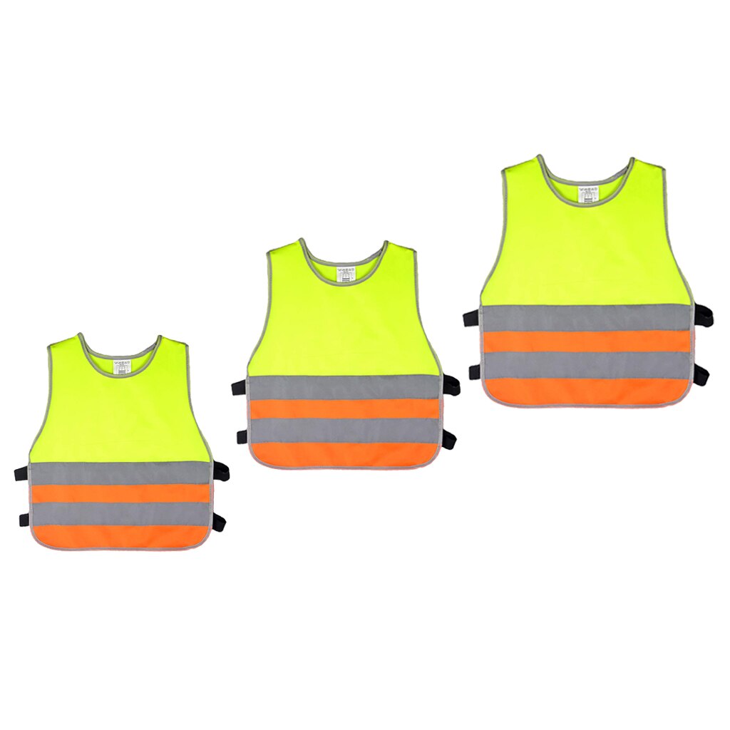Chalecos reflectantes de alta visibilidad para niños y estudiantes, ropa de seguridad reflectante, 3 tamaños S/M/L, 3 uds.