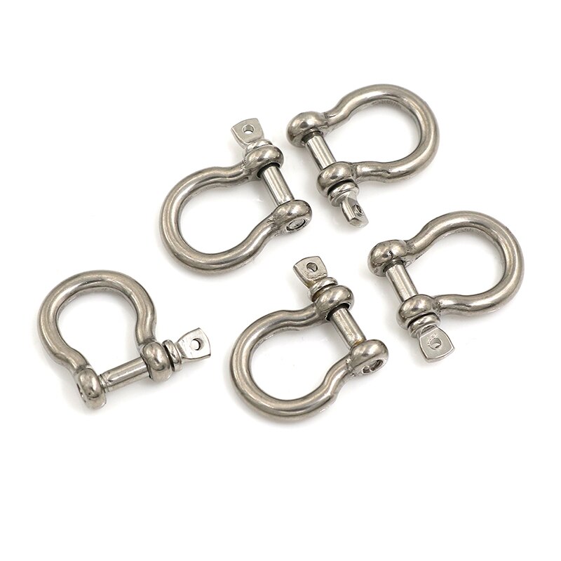 5Pcs M4 Silver 304 Stainless Steel Rustproof Screw Pin Anchor Bow Shackle Clevis European Style