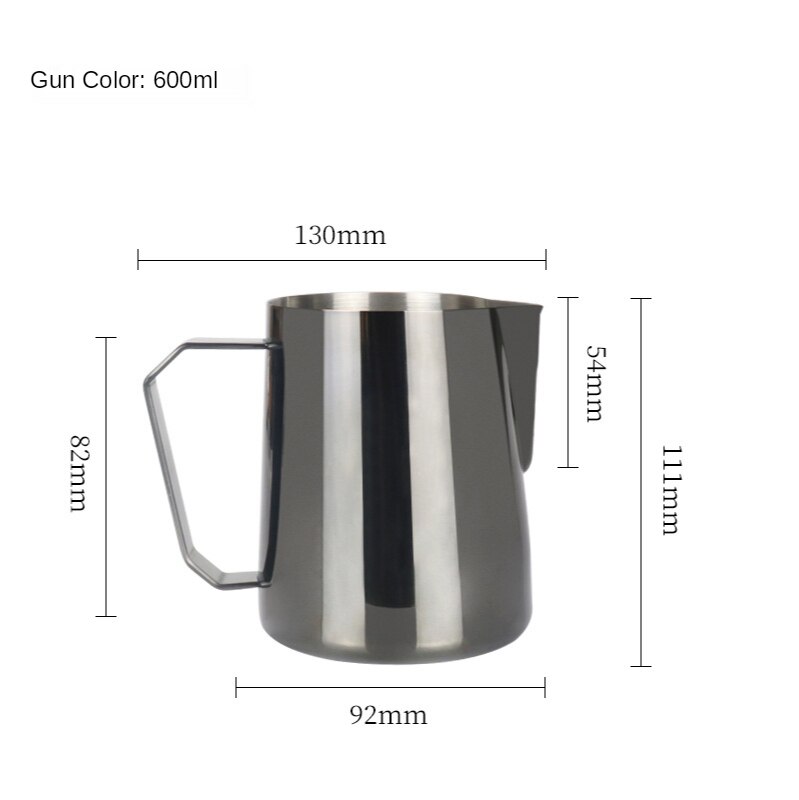 Cappuccino Coffee Garland Cup, Pointed 304 Stainless Steel Milk Foam Cup with Fancy Coffee Garland Cylinder Appliance: B1 600ml