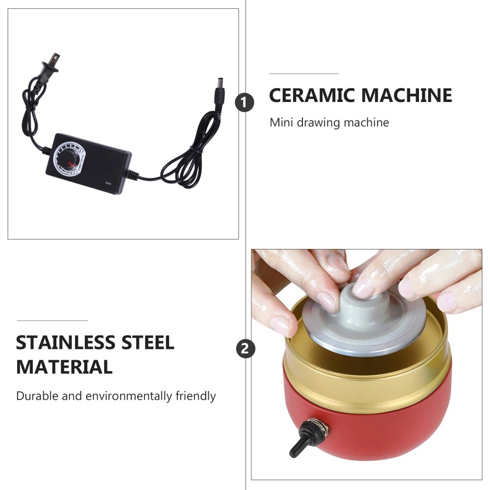 1 Set Pottery Wheel Electric DIY Clay Machine Wheel with Tool Turntable US Plug