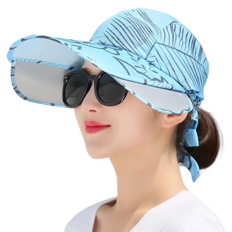 Sommar solmössa wimen hatt uv solskydd solhatt utomhus stor keps: 2
