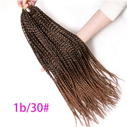 VERVES Box Braids Hair Synthetic 6 pack 14 inch and 18 inch Crochet Hair Extensions 22 Strands/pack Ombre Braiding Hair Braids: T1B/30