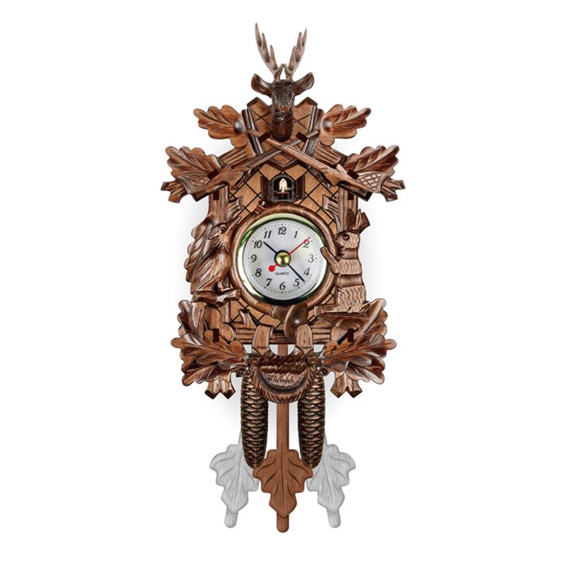 Antique Wooden Cuckoo Wall Clock Bird Time Bell Swing Alarm Watch Home Restaurant Bedroom Decoration: 13