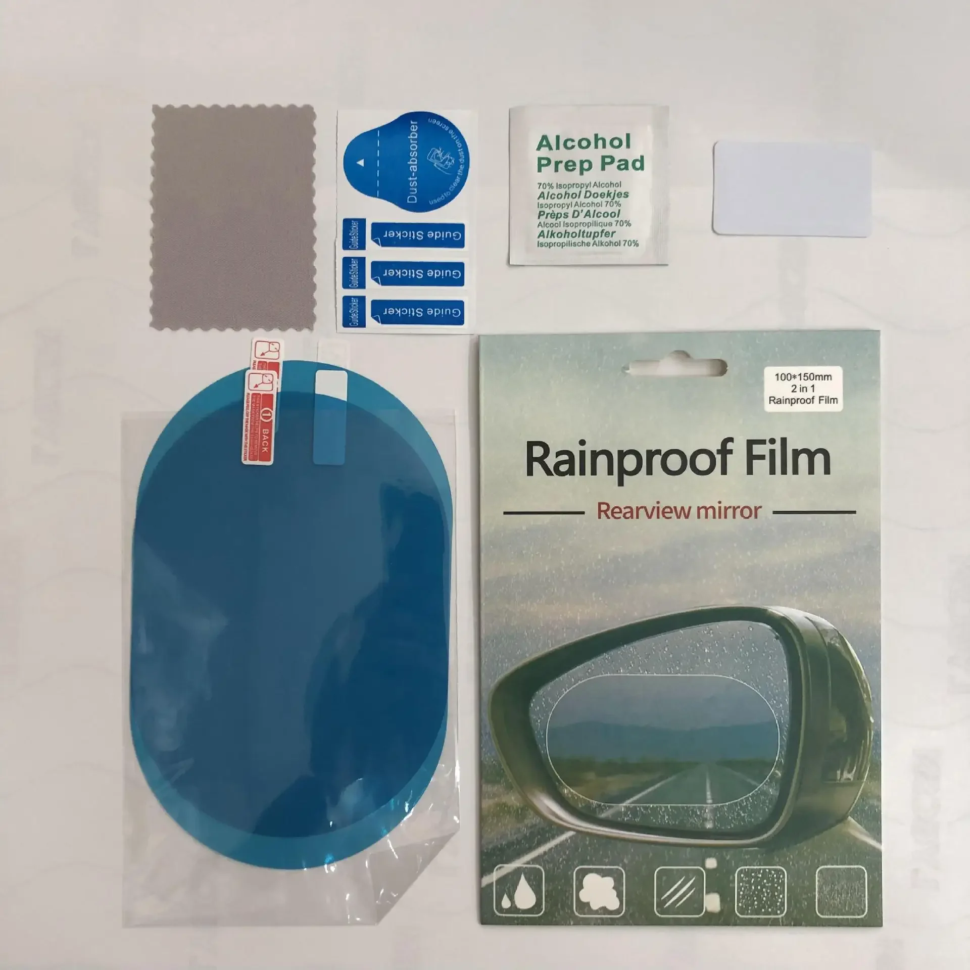 Novo filme à prova de chuva adesivo espelho retrovisor do carro protetor à prova de chuva anti nevoeiro adesivo à prova dwaterproof água janela do carro adesivo transparente: Branco