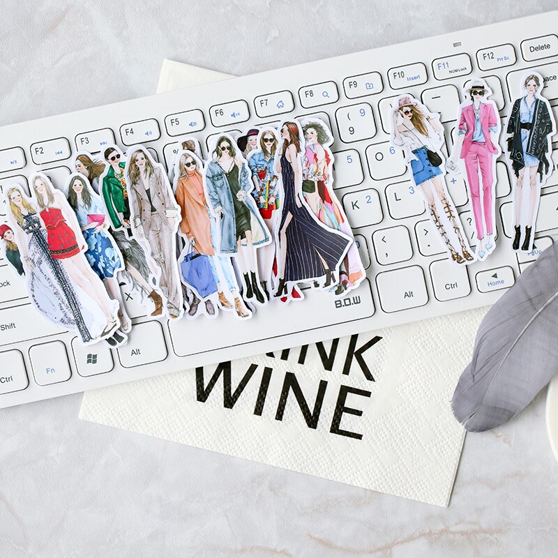 21Pcs/Set Hand Draw Street Girl Sticker DIY Craft Scrapbooking Album Junk Journal Happy Planner Decorative Stickers