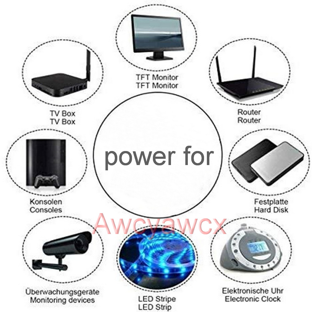 AC/DC-Adapter 5V 6V 9V 12V 13,5V 16V 18V 19V 200mA 300mA 500mA 1A 1,5A 2A 2,5A Schaltnetzteil DC 3,5mm x 1,35mm