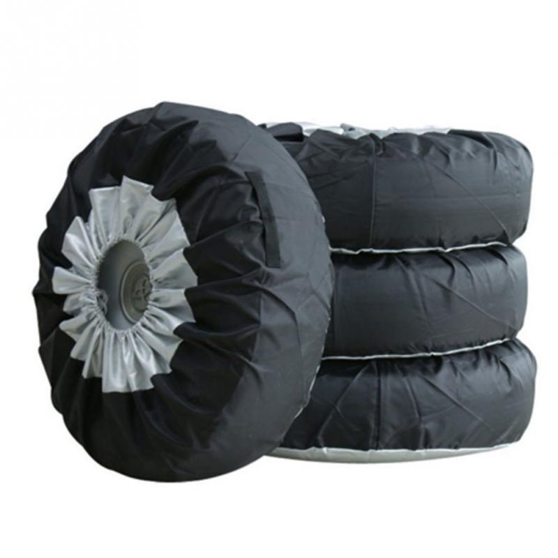 Couverture de pneu de 4 pièces, couverture de pneu d'été d'hiver, couverture de pneu de secours de voiture, sacs de rangement, sac de transport, couvertures de Protection de roue: Default Title
