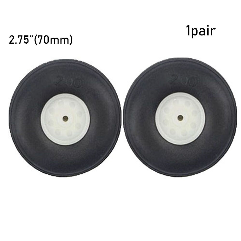 1 Paar Kinderen Vliegtuig Speelgoed Onderdelen Zwarte Staart Wiel Rubber Pu Plastic Hub 1 " - 3" Inch Voor rc Vliegtuig Vervanging Speelgoed Vliegtuig Accessoire: 70mm