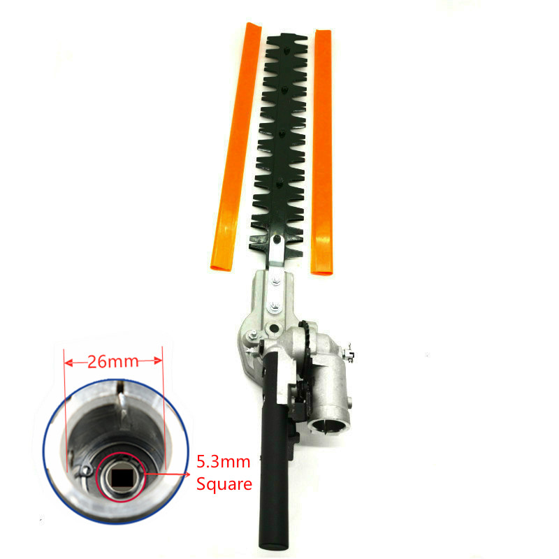Heckenschere Kopf 26 mm/28 mm 7/9 Spline 5,3 mm quadratisch hochpolig Pinsel Grasschneider Harvester Mäher für Gartengeräte Ersatzteile: YELLOW