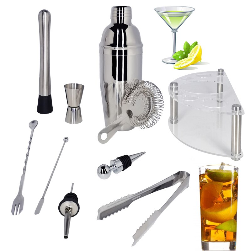 Bartender Kit: 1-12Piece Cocktail Shaker Set with Rotating Stand,Stainless Steel Bar Tools Set, Ideal as or for Home