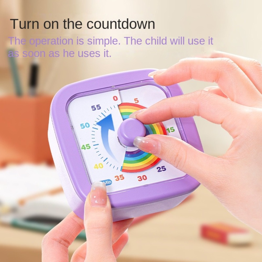 60-minuten visuele timer Ronde/vierkante visualisatie Countdown-wekker Ultrastille zelfdiscipline Kookwekker voor binnen