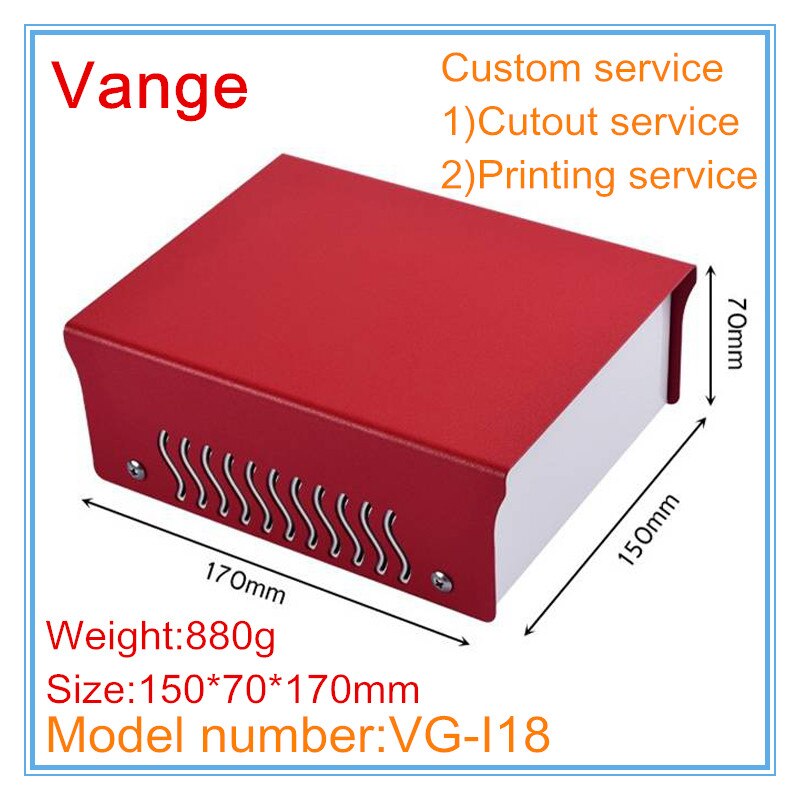 1 Stks/partij Professionele Elektronica Project Gevallen 150*70*170Mm Iron Metalen Instrument Behuizing Dozen Diy Voor Power supply Apparaat