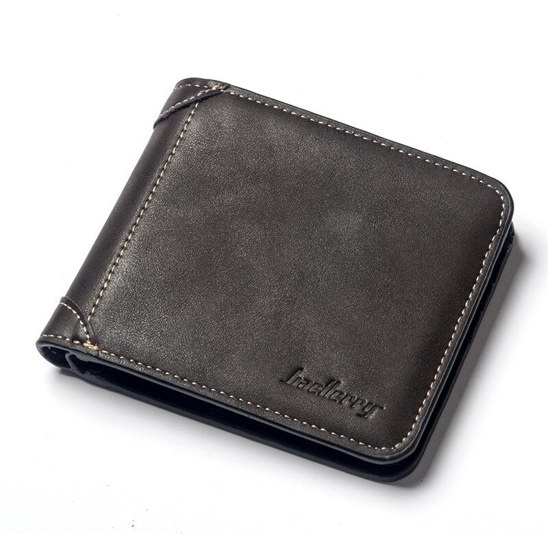 Heren leren portemonnee, vouwkaarthouder, portemonnee, chequeboek, lange clutch, portemonnee: A