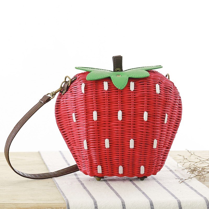 Frauen Stroh Taschen Weiblichen Sommer Strand Schultertasche Dame Erdbeere Jahrgang Rattan Weben Handtasche Handarbeit Tragbare Bolsa SS3126: Default Title