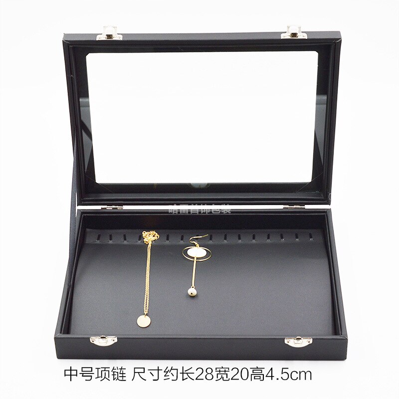 Jewelry Display Box Tray - 28x20x4.5cm - Leather Organizer for Rings, Earrings, Bracelets: Style 2