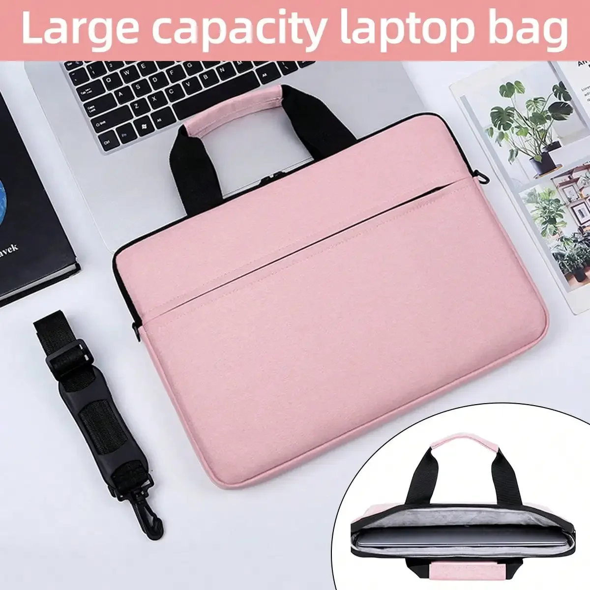 Laptoptassen Draagtas voor 13-15 inch laptop en tablet Schouderriem Duurzame waterafstotende stof Business Casual School: < 12" / Marineblauw