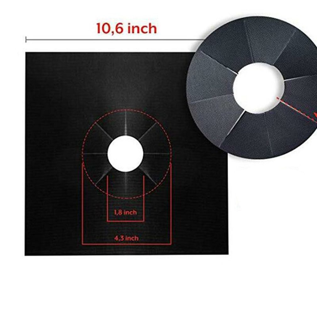 4pcs Home Gas Hob Gas Burner Cooker Protector Heat Reusable Non Stick Easy Clean Anti Fouling Pad