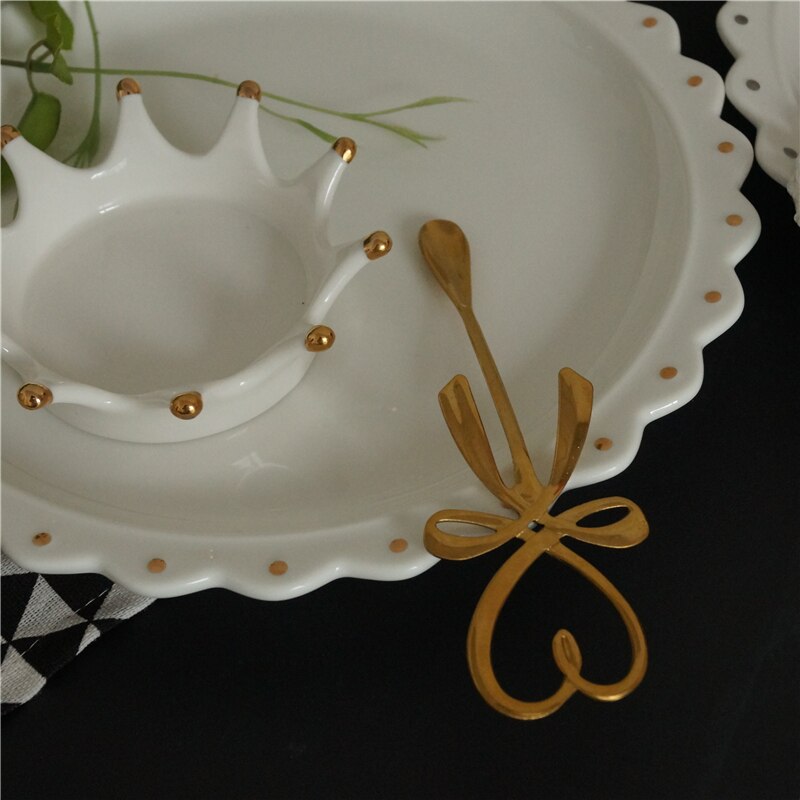 Amour bowknot café remuer cuillère fille coeur suspendus oreille cuillère thé eau lait tasse en acier inoxydable cuillère 13.5 cm
