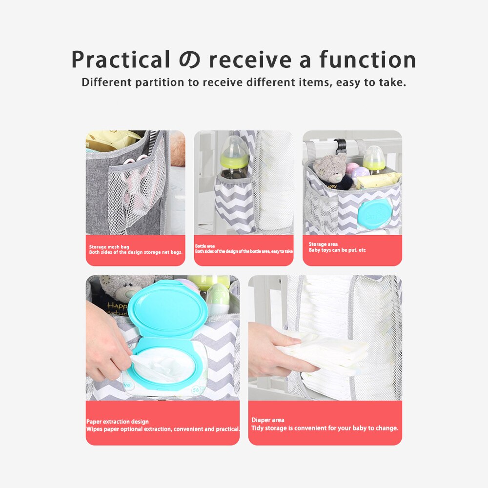 Windel Organizer Windel Bettwäsche-setzt Krippe Hängen Wesentliche freundlicher Lagerung Tasche Baby Kinderbett Organizer Tasche Baby freundlicher Krippe Bettwäsche einstellen