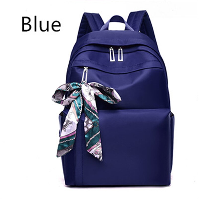 Vrouwen Rugzakken Waterdichte Oxford Doek Mode Lint Schoudertassen Zachte Schooltas Dames Anti-Diefstal Vakantiereizen Rugzakken: Blauw