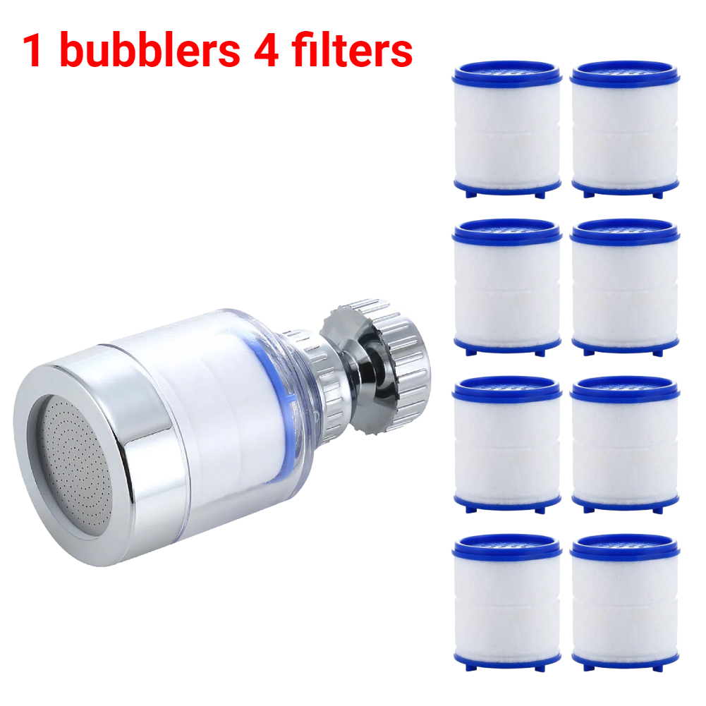 Filtro de agua para grifo, filtros de salpicaduras giratorios de 360 grados, elimina el cloro, metales pesados, cabezal de ducha filtrado, purificador de baño, 2-40 Uds.: Verde claro