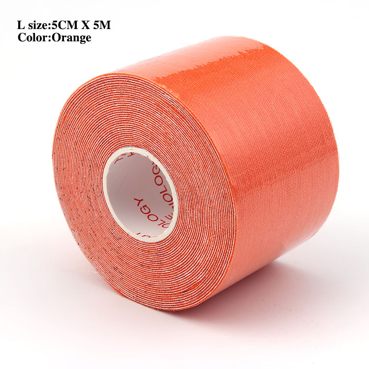 Jingba støtte muskel teip vanntett kinesiologi teip sport taping stropping fotball kne muskel teip atletisk sport restitusjon: Oransje / L