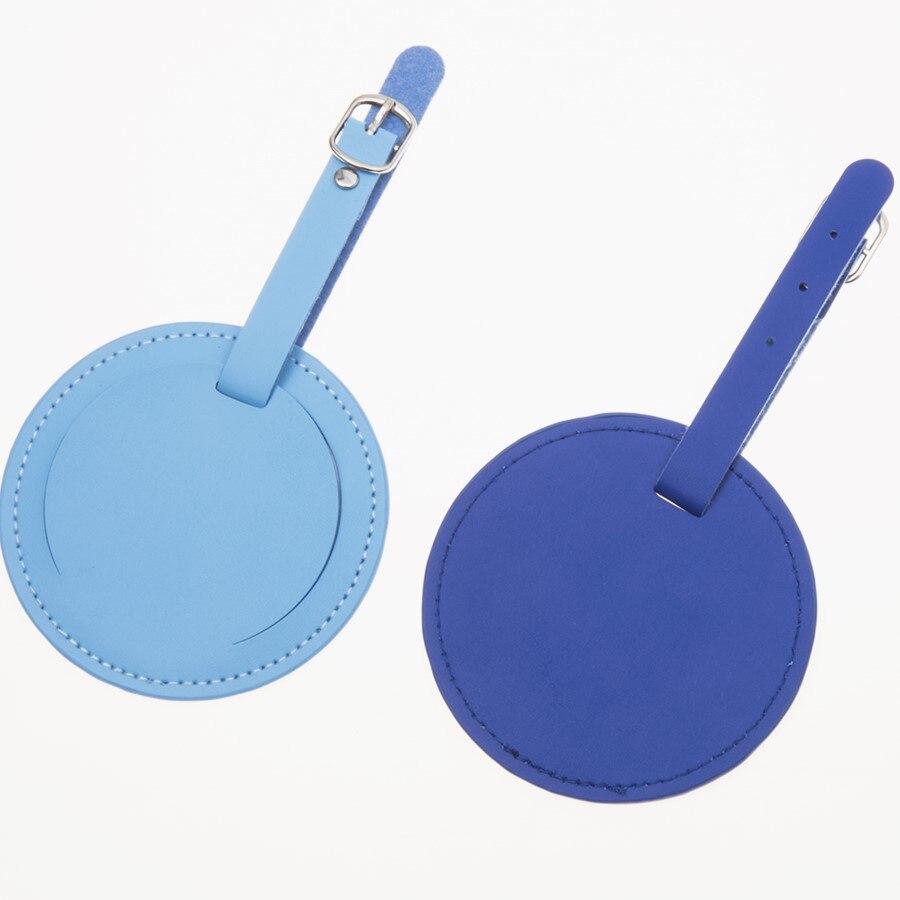 Lederen Koffer Effen Kleur Ronde Bagagelabel Label Zak Hanger Handtas Reizen Accessoires Naam Id Adres Tags LT27A