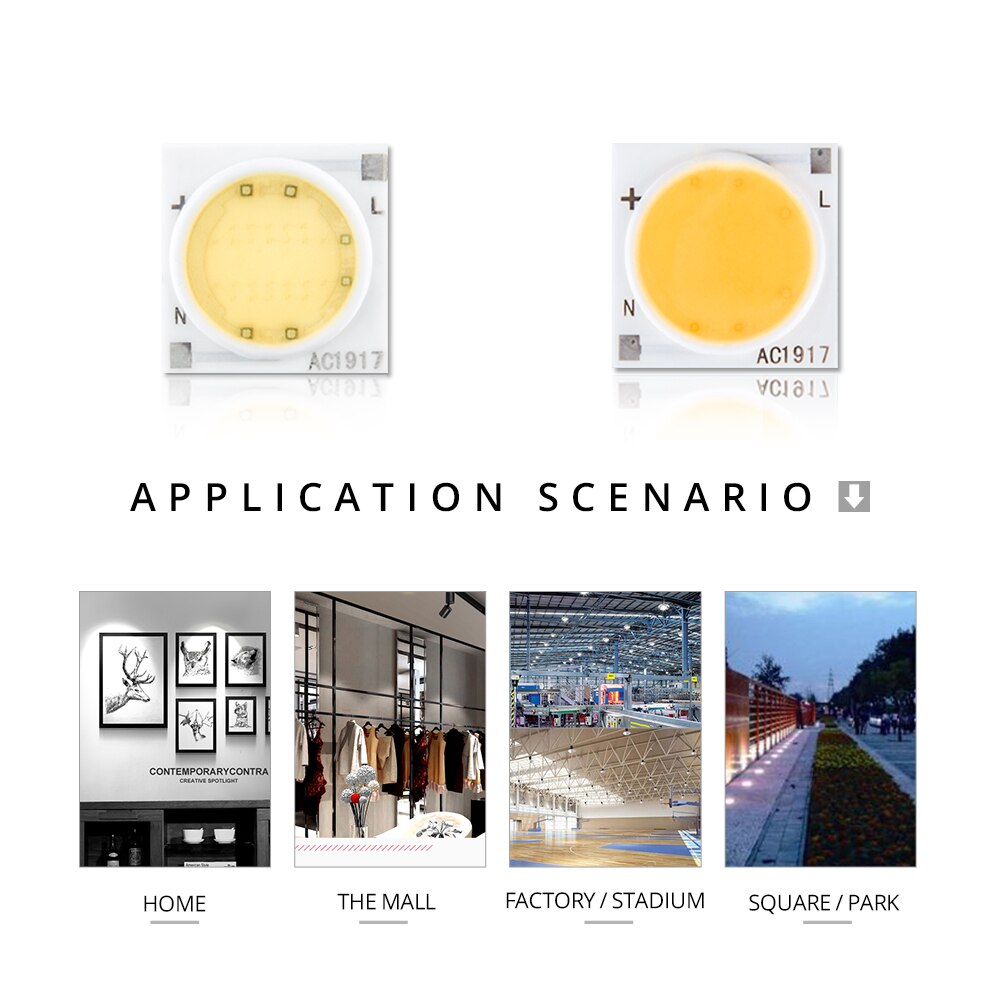 Lampe COB puce LED en céramique, 3W, 5W, 7W, 9W, 20W, 30W, 220V, tableau de diodes matricielles lumière LED, haute puissance, IC, pas besoin de pilote