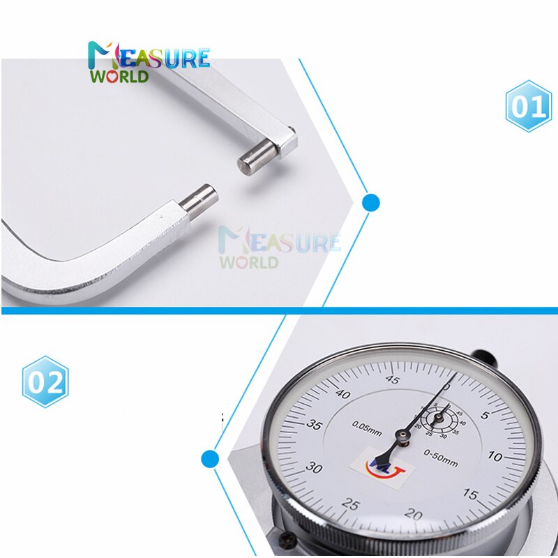 0-50mm Snap Gage Outside Diameter Dial Caliper Thickness Gauge Throat Depth 125mm Measurement Tool