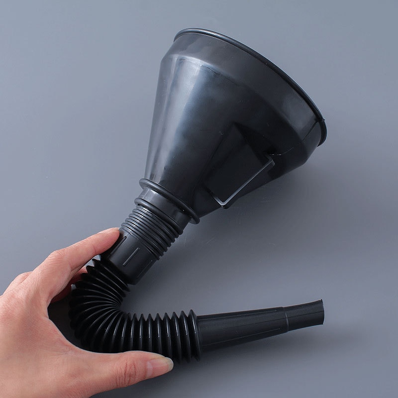 2 in 1 Plastic Funnel Can Spout For Oil Water Fuel Petrol Diesel Gasoline Car Accessories Black