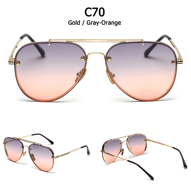 Jackjad top classic pilot style gradient solbriller mænd nitte mærke solbriller oculos de sol  s31247: C70
