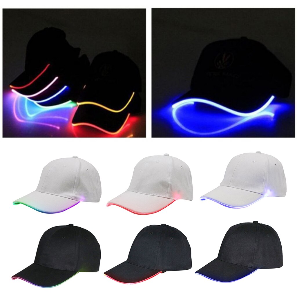 Ultra Bright LED Baseball Cap Optical Fiber Glowing Hat Hip-Hop