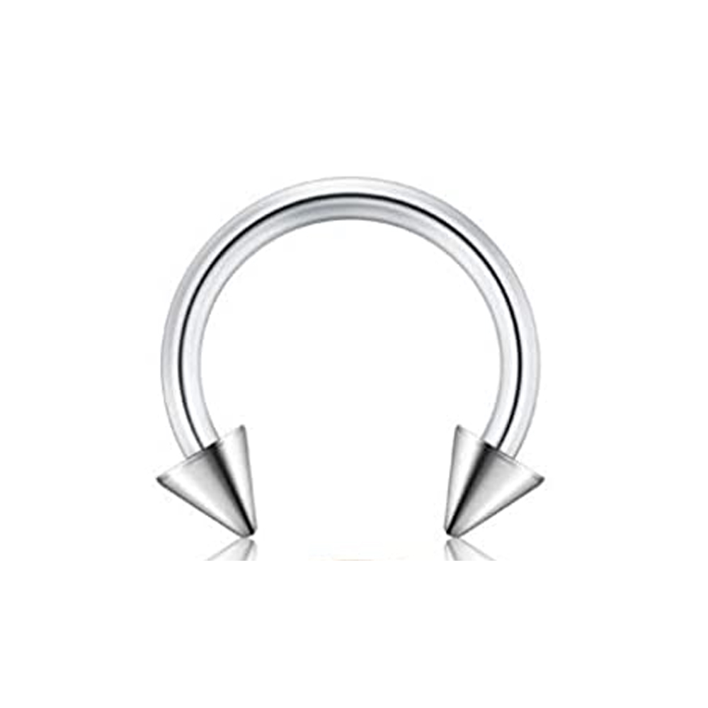 1 Uds. Anillos para tabique, aro para la nariz, herradura, pendientes de cartílago de acero inoxidable, aro, hélice, Tragus, tabique, joyería para Piercing: Rodio plateado