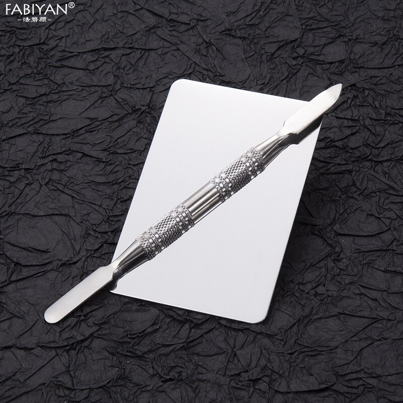 Paleta de maquillaje con anillo para dedos, base de sombra de ojos, pintura cosmética con varilla, juego de espátula ajustable, herramienta de acero inoxidable para arte de uñas