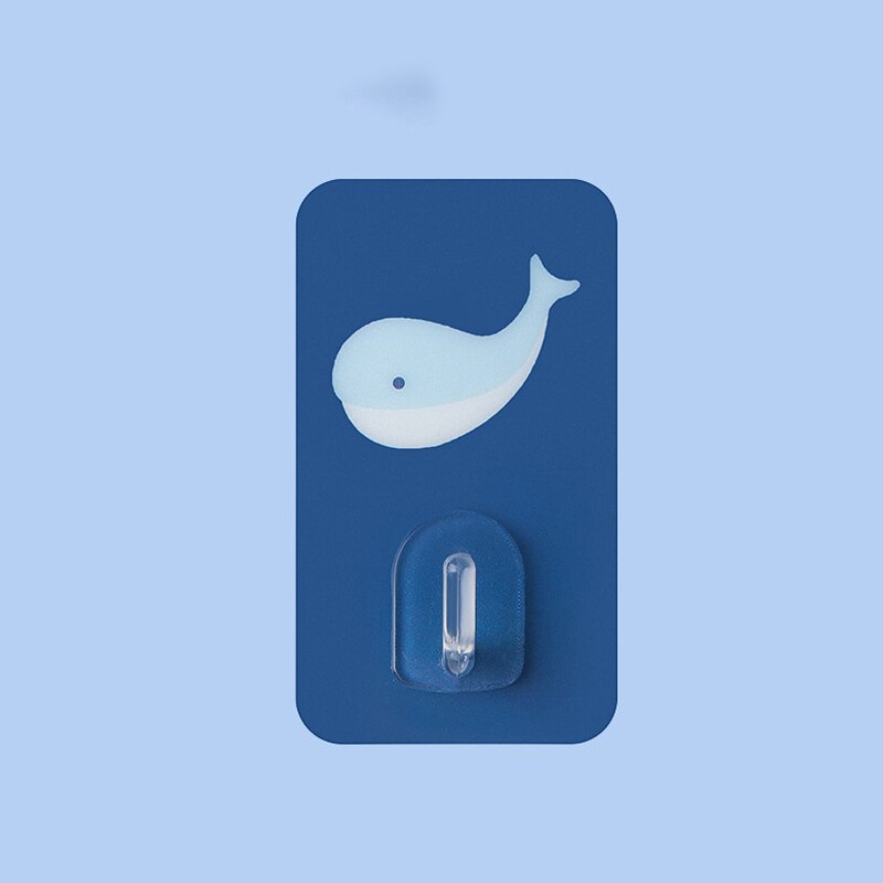 Niedliche wandhaken, nahtlose haken ohne bohren, tragfähig, selbstklebend, ideal für küche und bad: Wal