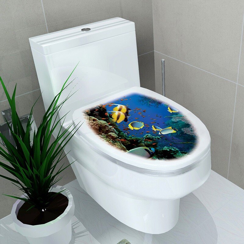 Realistyczne naklejki na toaletę strona główna dekoracje łazienkowe WC ubikacja plakaty pcv kreskówka ścienna Mural DIY kreatywne naklejki ozdobne 14 stylów: 5