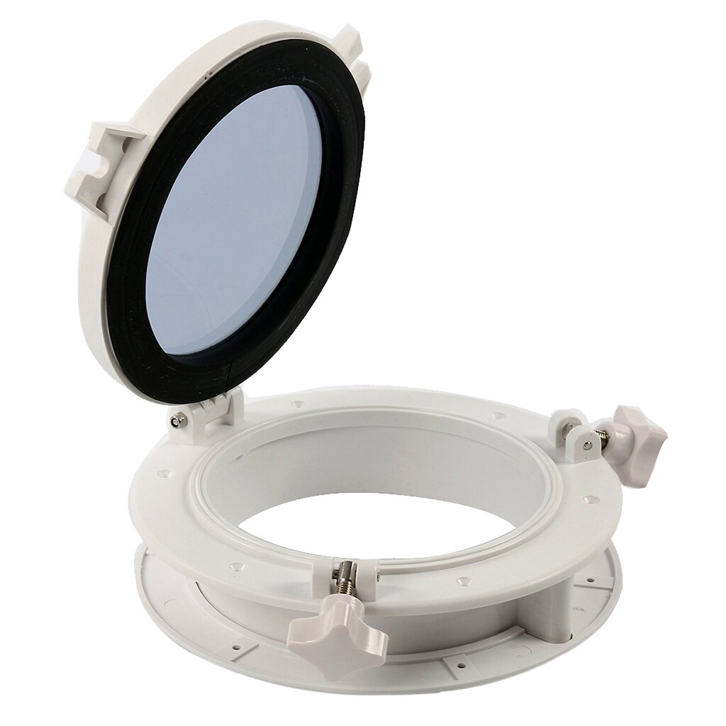 Rund form skipet vindu åpning port hull - maritim nautisk hjem dekor  -8-1/2 tommer 150mm -  hvit
