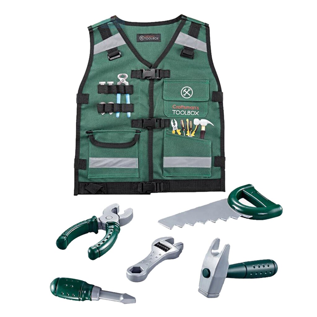 Simulation Little Engineer DIY Yard Lawn Repair Tools for Boys and Girls: 6pcs Costume set