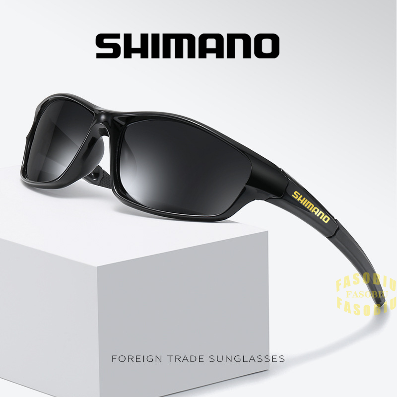 Shimano-gafas de sol polarizadas de una pieza para hombre, lentes de sol clásicas para pesca, gafas de sol para conducir, gafas de sol para ciclismo, gafas de viaje Vintage