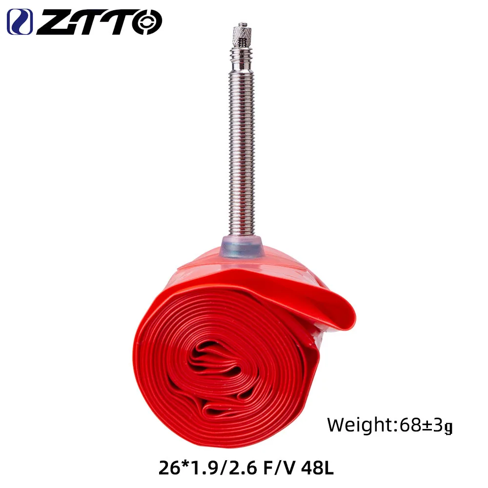 Ztto ultralett tpu sykkelslange 26/27.5/29 tommers sykkelslange fransk ventil lengde  fv 48mm 60mm 80mm 700c landeveissykkeldekk: kaki