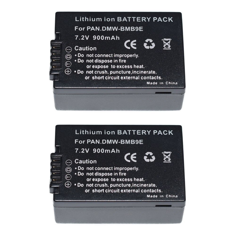 2x DMW-BMB9 BMB9GK BMB9PP Battery for Panasonic Lumix DC-FZ82 DCFZ80 DCFZ82