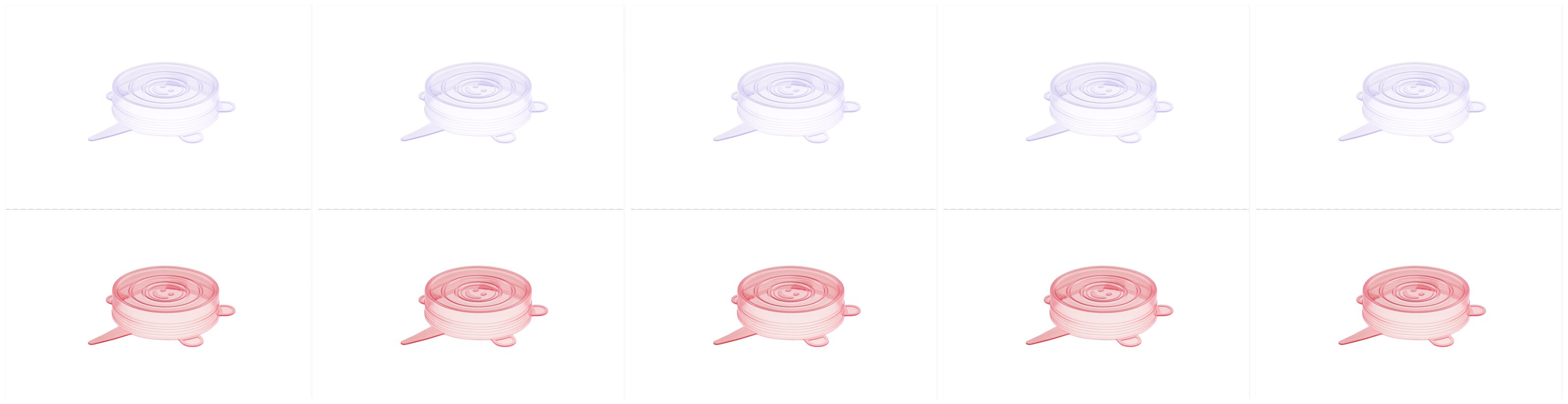 Couvercles de pots de yaourt en Silicone, 10 pièces, petits couvercles extensibles, sûrs pour les aliments, 2.6 pouces: White and red