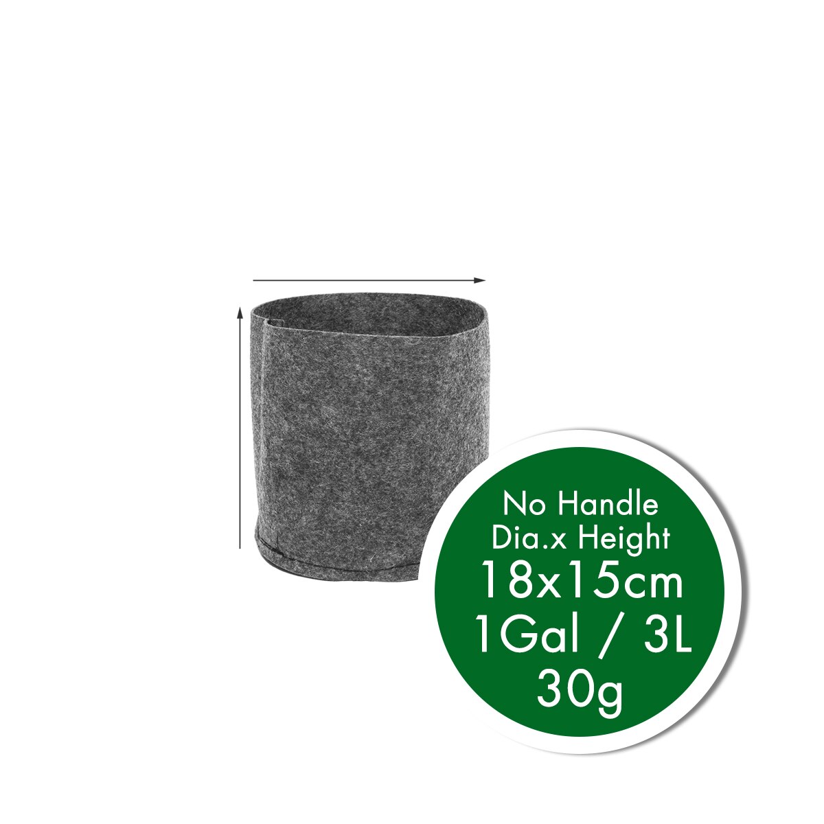 Ikke-vævet filt 1-30 gallon stof vokseposer åndbare potter planter rod pose container plante smarte potter med håndtag have su: 1 gallon 18 x 15
