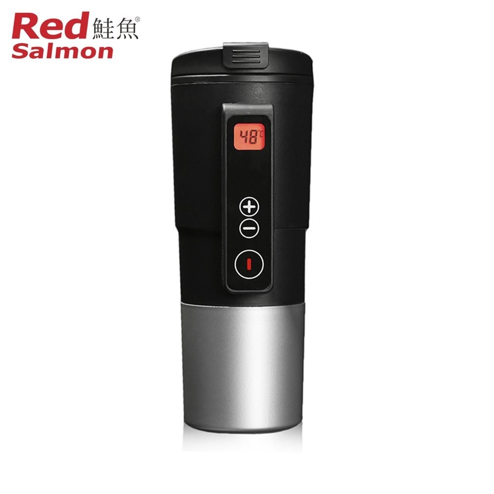 Intelligente Auto Thermosfles Auto Verwarming Cup Verstelbare Temperatuur Kokend Mok Digitale Display Ketel Voertuig Thermos: Black