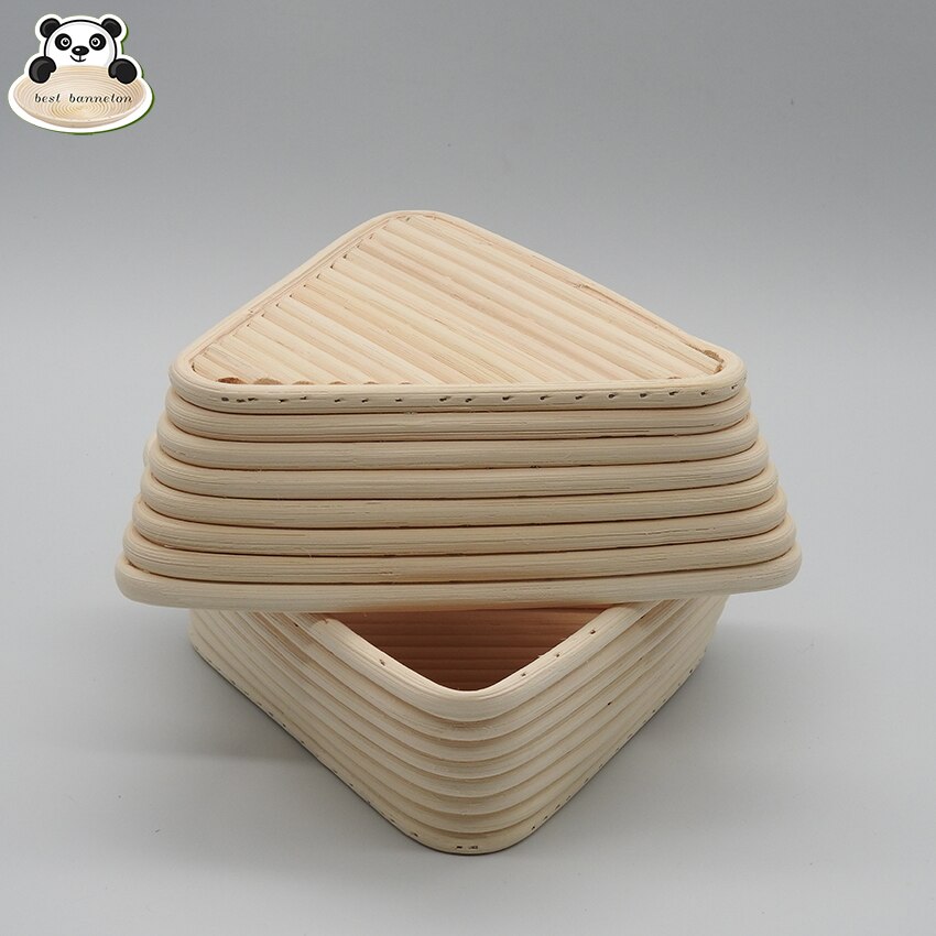 La mejor cesta triangular de ratán fermentado europeo de banneton/cuenco de mimbre, cesta de mimbre tejida, cesta de pan