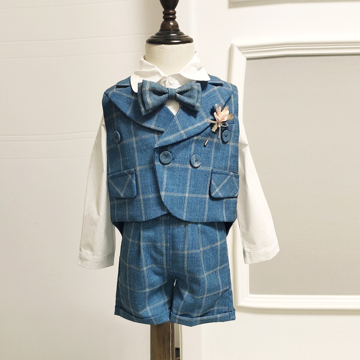 Flower Boys Dress Clothing Sets Kids Boys Clothes Set Summer Tuxedo Formal Suit Party Birthday Wedding Outfits: long sleeve shirt / 18M