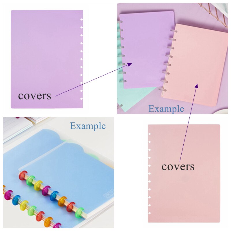 Junior/Letter/A5/A4 PP Notebook Covers with Mushroom Holes for DIY Daily Planner Schedule Loose Leaf Paper Cover A1909-043